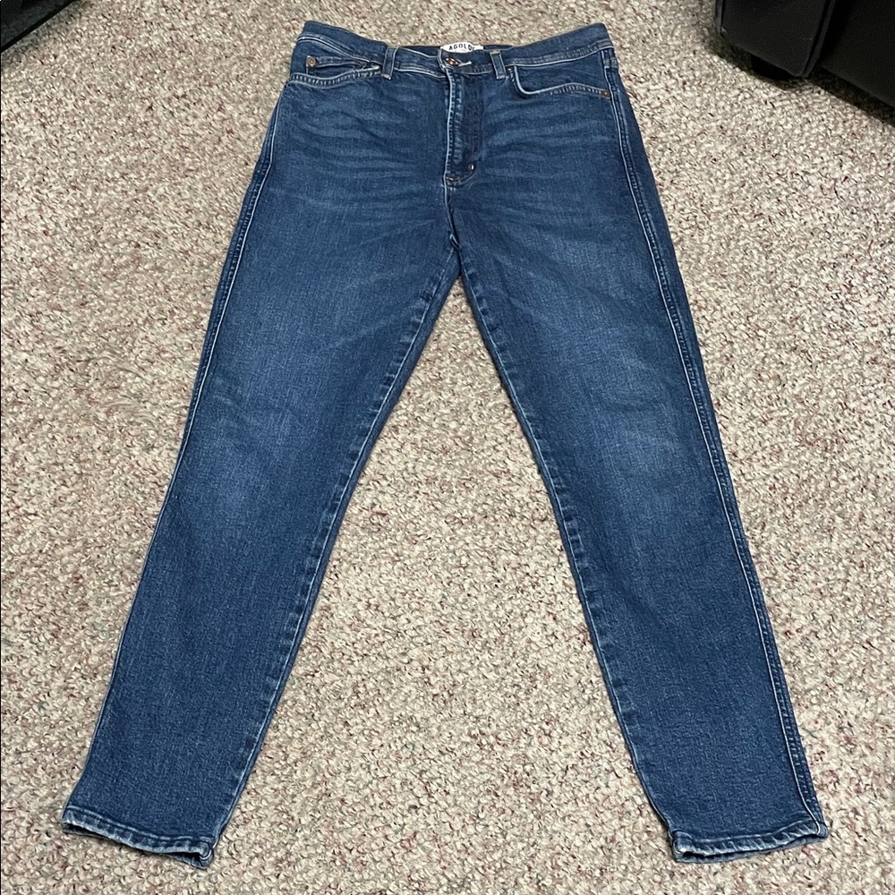 Agolde high rise stretch dark rinse Women's slim cut Jeans